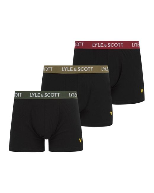 Lyle & Scott Zwembroek Lyle And Scott 3 Pak In Zwart in het Black voor heren