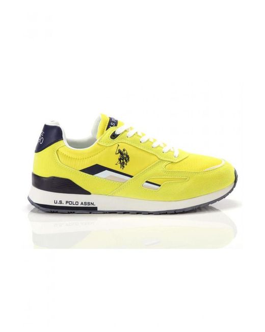 U.S. POLO ASSN. Yellow Slip-On Print Sneakers With Sporty Design for men