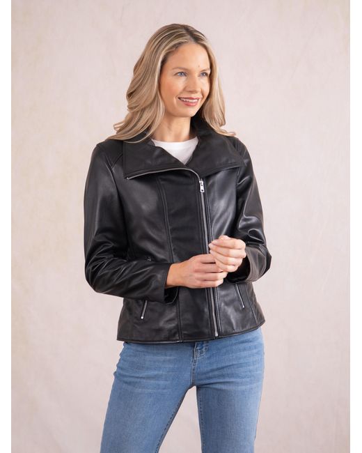 Lakeland Leather Blue Morland Biker Jacket