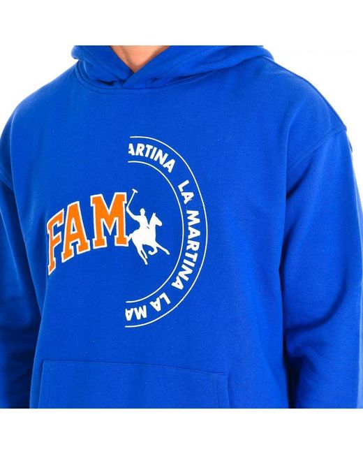 La Martina Blue Hoodie 11M090-Fp533 for men