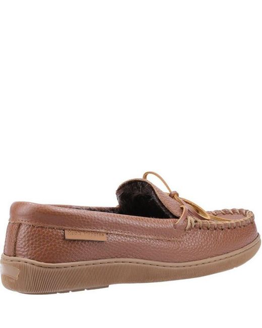 Hush Puppies Brown Ace Leather Slippers for men