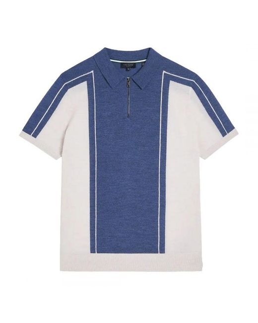 Ted Baker Blue Jesty Wool Polo Shirt for men