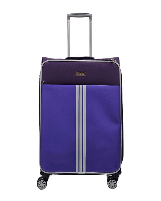Infinity Leather Purple Lightweight Cabin Suitcases 4 Wheel Luggage Travel Bag