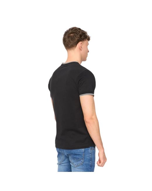 Duck and Cover Black Wrentham Cotton T-Shirt for men