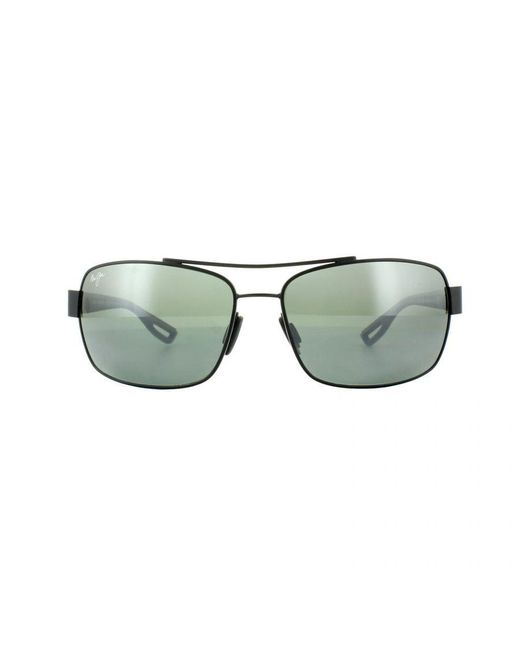Maui Jim Green Rectangle Matte Neutral Sunglasses Metal (Archived) for men