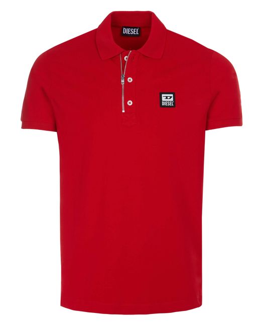 DIESEL Red Poloshirt for men