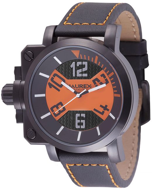 Haurex Italy Gray Gun Watch, Ipb Case, Dial, With Leather for men