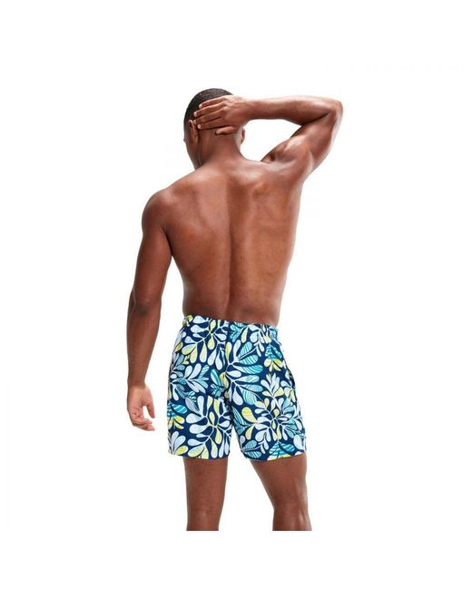 Speedo Blue Printed Leisure 16 Inch Water Shorts for men