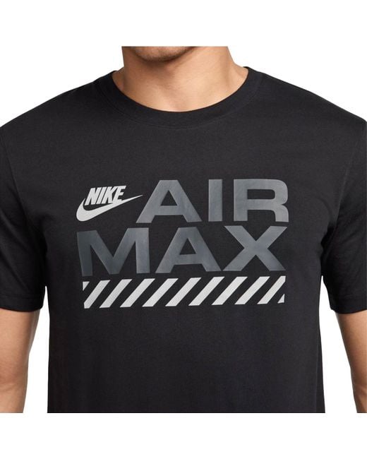 Nike Black Air Max T Shirts Short Sleeve Crew Neck Regular Fit Casual Graphic Tee for men