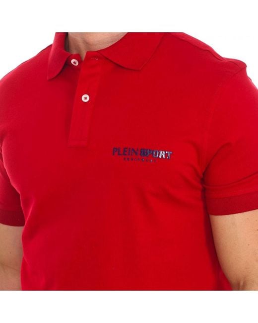Philipp Plein Red Pips500 Short Sleeve Polo for men