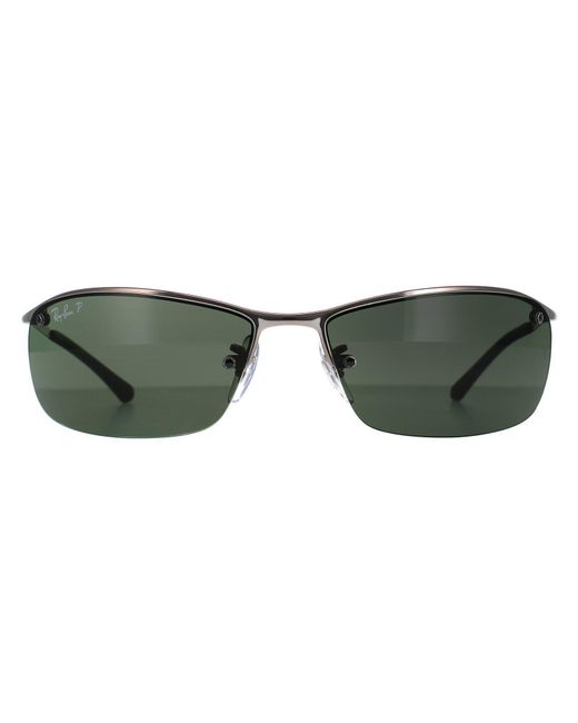 Ray-Ban Green Rayban Sunglasses Top Bar 3183 Gunmetal Polarized 004/9A for men