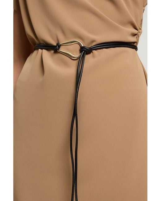 Karen Millen Natural Stretched Crepe Midi Dress