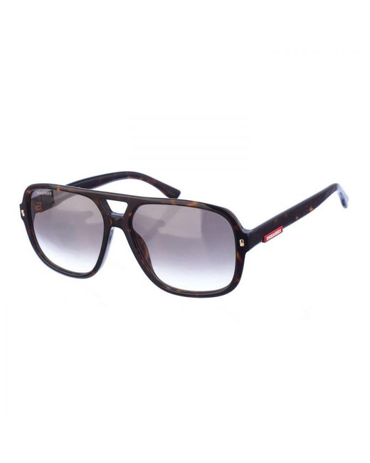 DSquared² Brown D20003S Aviator Style Acetate Sunglasses for men