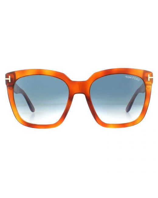 Tom Ford Blue Sunglasses Amarra Ft0502 53W Blonde Havana Gradient