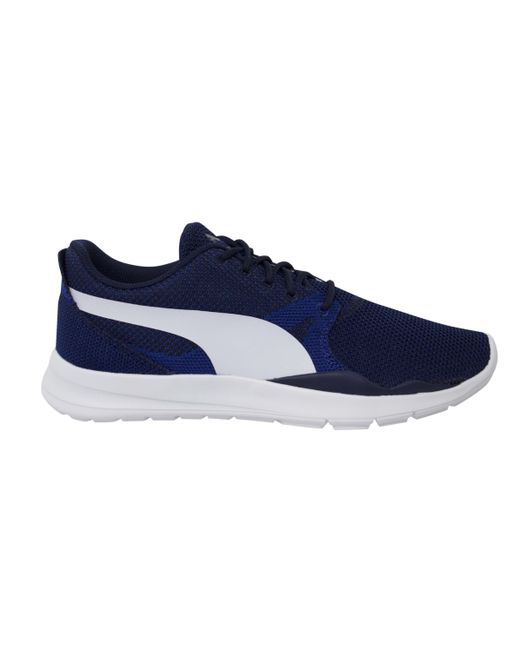 PUMA Blue Duplex Evo Knit Textile Lace Up Trainers 362043 03 for men