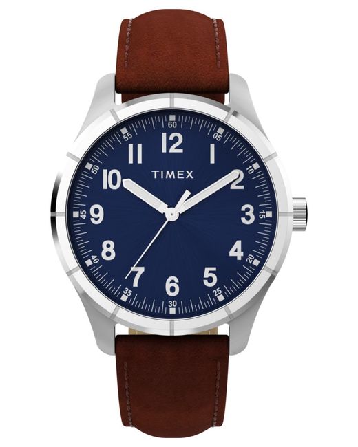 Timex Blue Main Street Watch Tw2Y16200 Leather for men