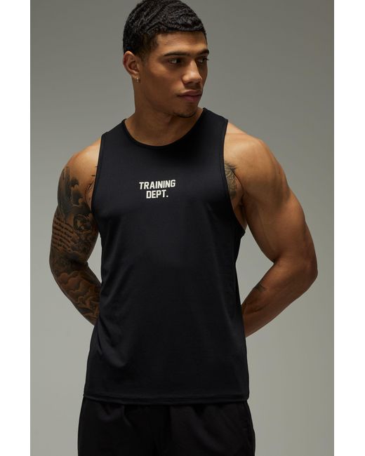 BoohooMAN Black Training Dept Regular Fit Vest for men