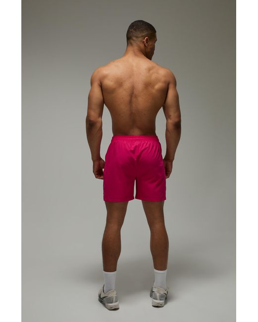 BoohooMAN Red Training Dept 5Inch Stretch Woven Short for men