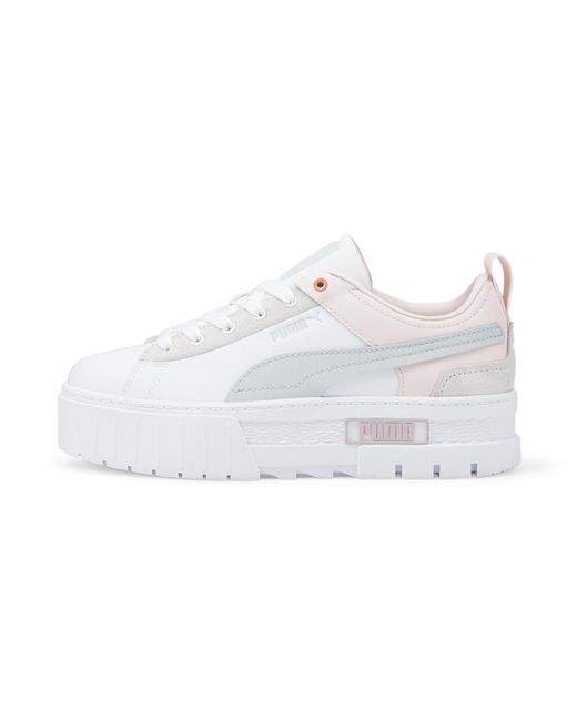 PUMA White Mayze Raw Trainers
