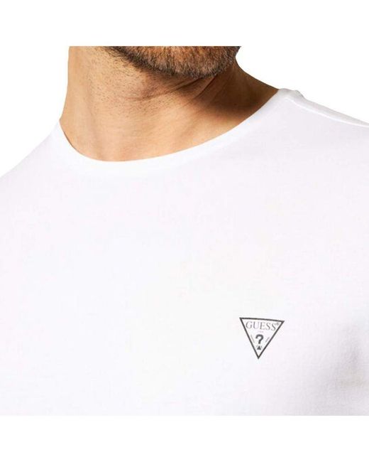 Guess Herren-t-shirts Met Rundhalsausschnitt En Kurzen Ärmeln In 2er-pack in het White voor heren