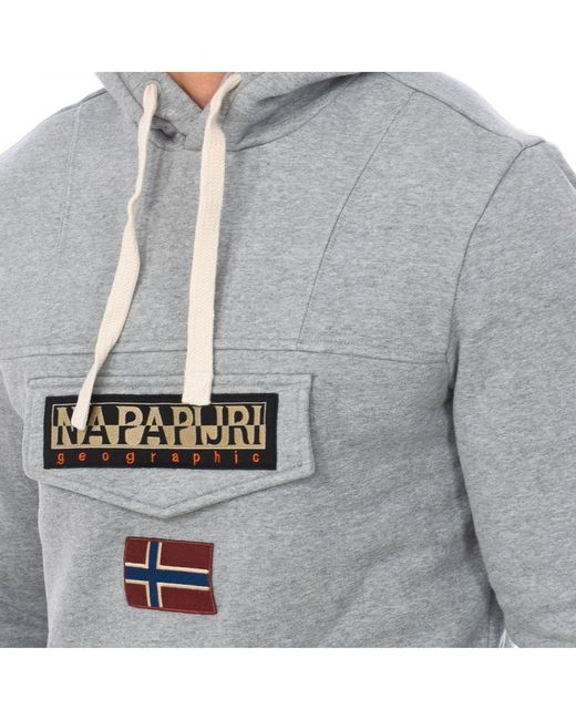 Napapijri Burgee Wint 2 Sweatshirt Met Verstelbare Capuchon Np0a4gjd in het Gray voor heren