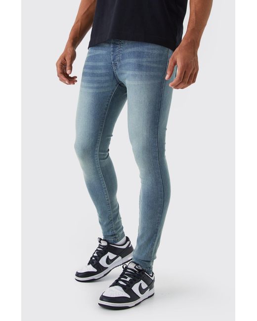Boohoo Blue Super Skinny Stretch Jean