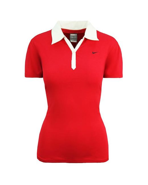 Nike Red Dri-Fit Short Sleeve Top Tennis Polo Shirt 264127 688