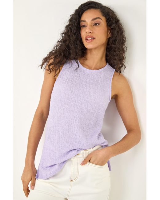 D.u.s.k Purple Textured Longline Stretch Top