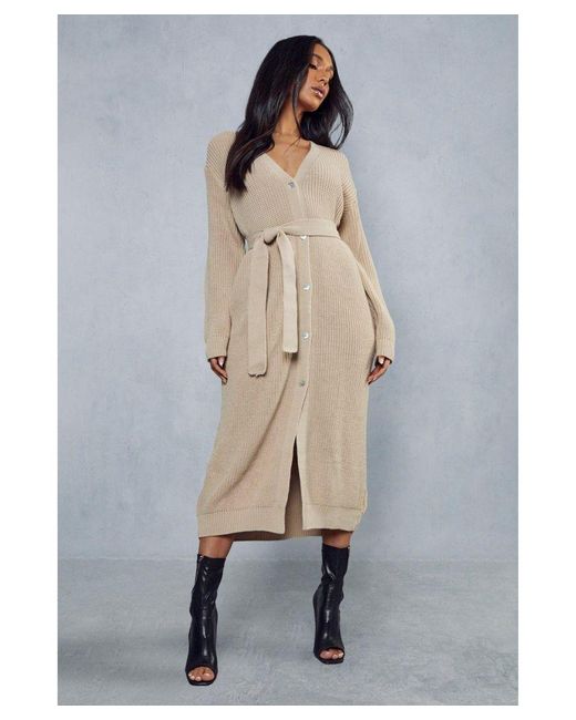 MissPap Natural Knitted Maxi Dress