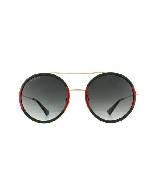 Gucci Green Sunglasses Gg0061S 003 And Gradient Metal
