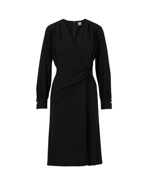 Boss Black Dojafa V-Neck Midi Wrap Dress