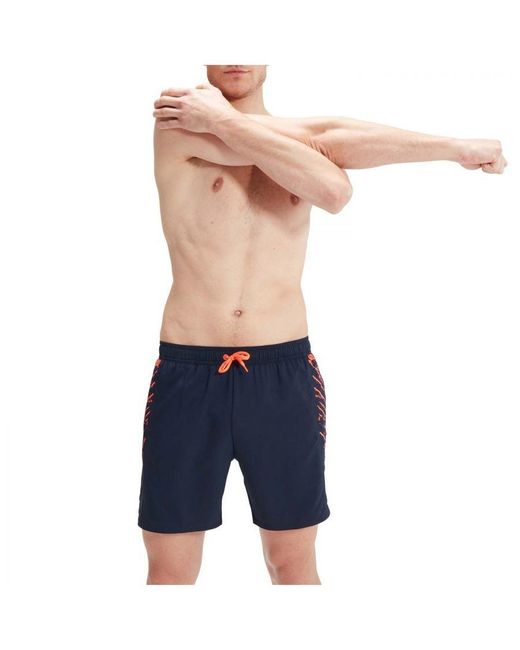 Speedo Blue Sport Printed 16 Inch Water Shorts for men