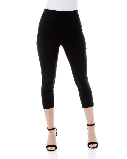 Roman Black Petite Cropped Stretch Trouser