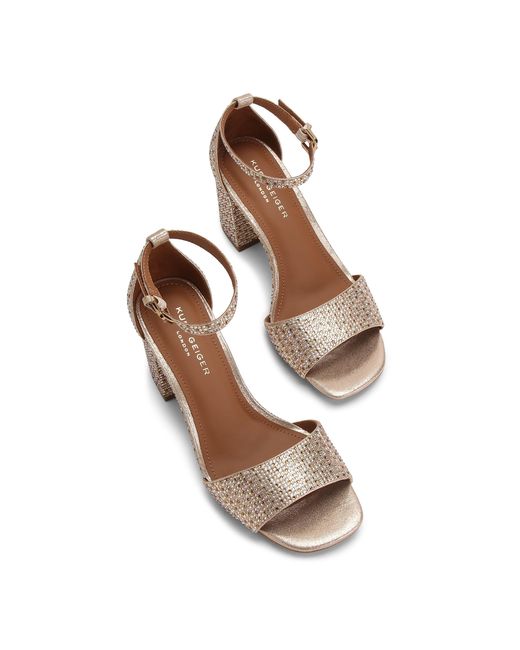 Kurt Geiger Metallic Square Block Heel Sandals