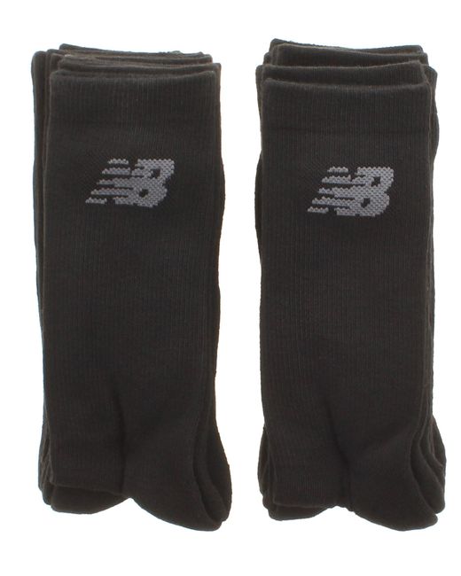 New Balance Black Socks 10Pk Crew M 7-8 L 9-11 Textile