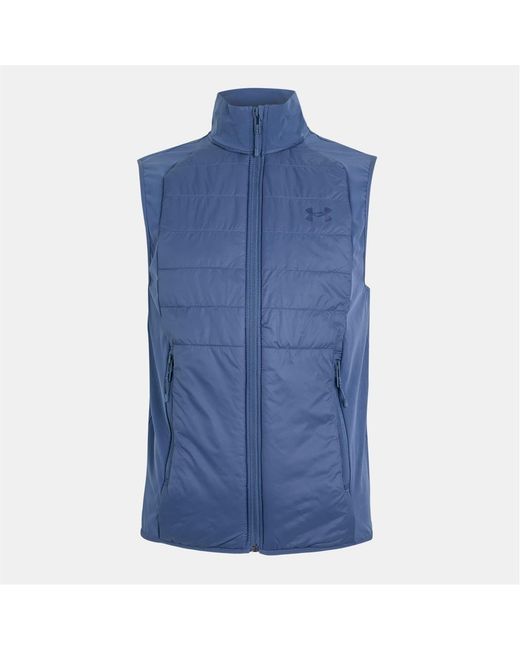 Under Armour Blue Solid Patterned Hybrid Performance Vest for men