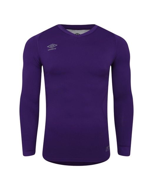 Umbro Purple Elite V Neck Base Layer Top (Bright) for men