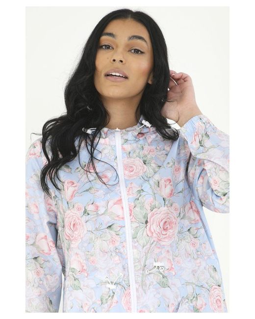 Brave Soul Blue Lightweight Showerproof Hooded Mac