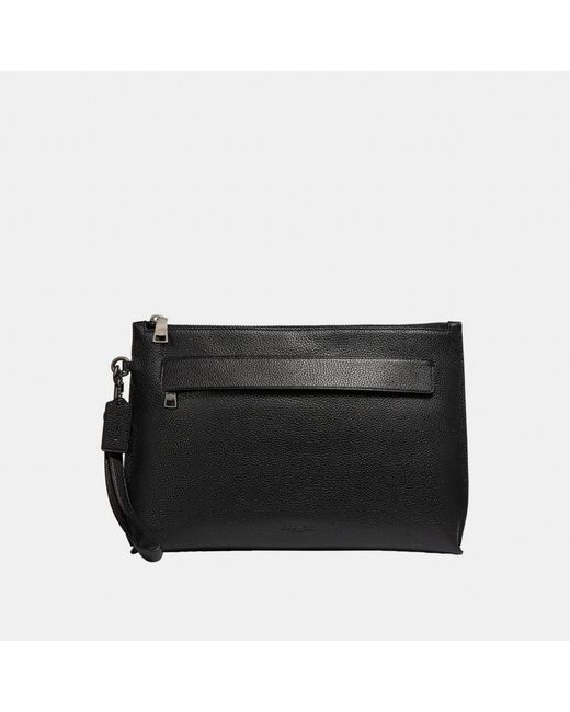 COACH Black Carry All Pouch for men