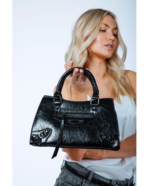 SVNX Black Faux Leather Crossbody