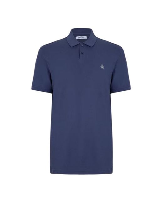 Original Penguin Blue Embroidered Logo Polo Shirt for men