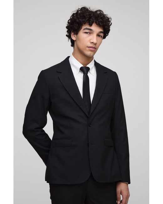 BoohooMAN Blue Slim Single Breasted Suit Jacket for men