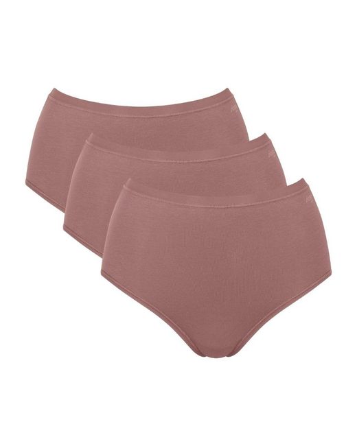 Sloggi Pink Go Daily Cotton High Waist Briefs (3 Pack)