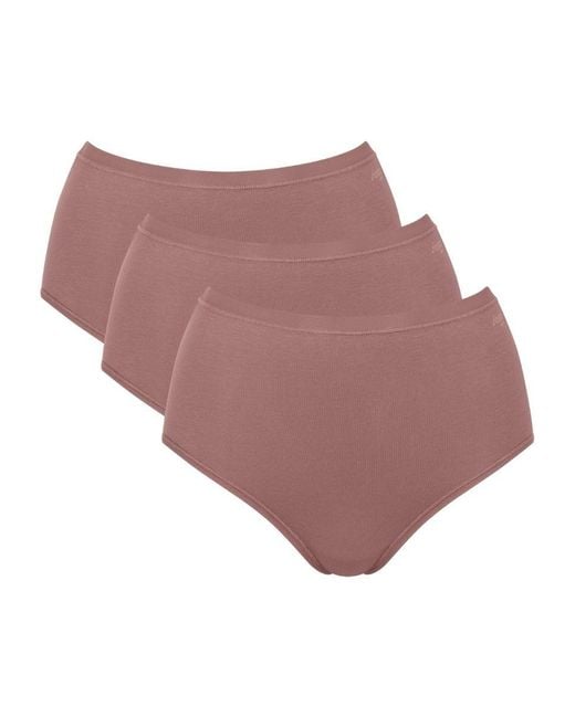 Sloggi Pink Go Daily Cotton High Waist Briefs (3 Pack)