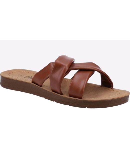 Divaz Brown Zurich Vegan Summer Slider