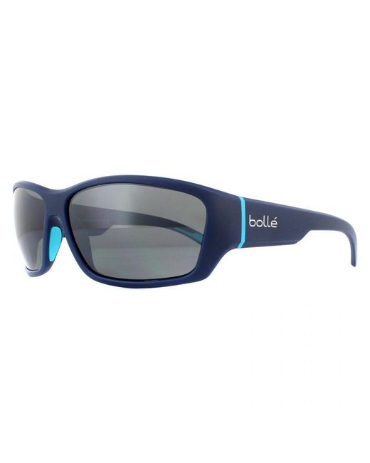 Bolle Blue Rectangle Matte Petrol Hd Polarized Tns Gun Sunglasses for men