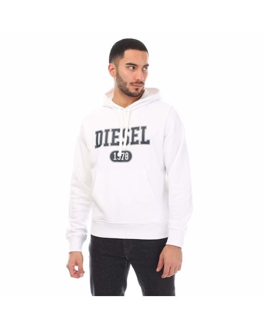 DIESEL White S-Ginn 1-B Hoodie for men