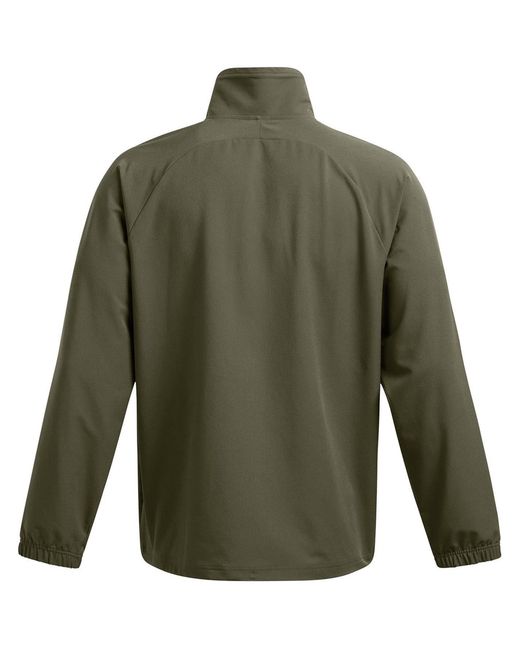 Under Armour Green Unstoppable Solid Patterned Anorak Jacket With Drawstring for men