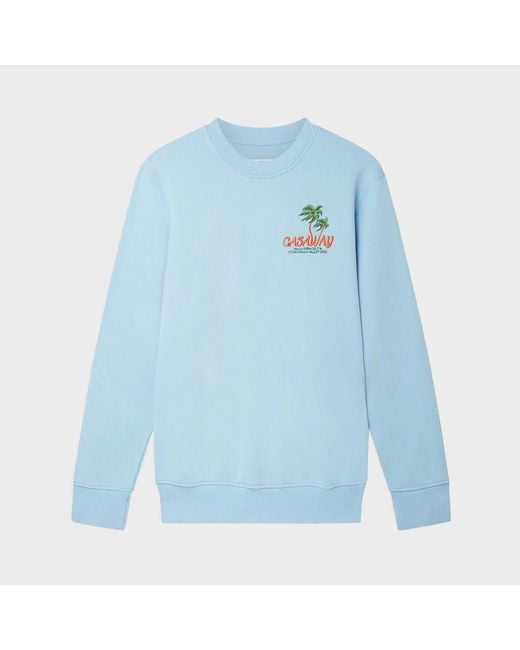Casablanca Blue Embroidered Sweatshirt Coachella Valley Cotton for men