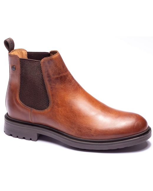 Base London Brown Roebuck Leather Boots for men